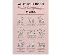 HGETJOHXEM Canine Body Language Decoded A Visual Guide to Dog Signals Poster Canvas Wall-Art for Dog Lovers Home or Training Room(Unframed,08x12inch(20x30cm))