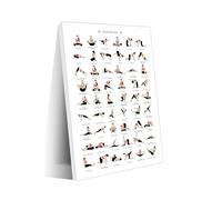 HGETJOHXEM Chair Yoga Chart for Seniors, Yoga Pose Poster Canvas Print Wall Art with Exercise Guide, Home Office Decor for Beginners Stretching(Unframed,08x12inch(20x30cm))