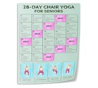 HGETJOHXEM Chair Yoga for Seniors 28 Day Program Poster Gentle Exercise Wall-Art Canvas Print for Home Office or Bedroom Family Yoga Training Guide(Unframed,12x18inch(30x45cm))