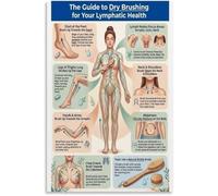 HGETJOHXEM Complete Body Dry Brushing Direction Chart Poster Upward Strokes Abdomen Arms Canvas Wall Hanging for Bathroom(Unframed,08x12inch(20x30cm))