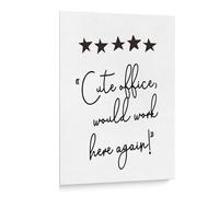 HGETJOHXEM Cute Office Wall Art, Would Work Here Again Funny Sign Canvas Print for Humorous Home Office and Workplace Decor(Unframed,08x12inch(20x30cm))