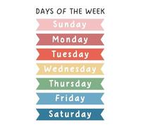 HGETJOHXEM Early Learning Wall-Art: Days of The Week Poster with Monday First - Thick Laminated Educational Poster for Daycare, Nursery, Home(Framed,16x24inch(40x60cm))