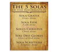 HGETJOHXEM Five Solas Reformed Theology Canvas Print Soli Deo Gloria Christian Scripture Wall-Art for Living Room Church Study Decor(Unframed,16x24inch(40x60cm))
