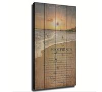 HGETJOHXEM Footprints In The Sand Beach Scene Canvas Wall-Art Inspirational Print for Modern Bedroom Decor(Framed,08x12inch(20x30cm))
