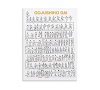 HGETJOHXEM Gojushiho Dai Kata Poster Shotokan Karate Training Chart Canvas Wall-Art for Martial Arts Lovers Home Decor Gift(Framed,08x12inch(20x30cm))