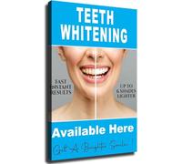 HGETJOHXEM Healthy Smile Poster Teeth Whitening Care and Oral Hygiene Guide Canvas Wall-Art for Bathroom Decor(Framed,12x18inch(30x45cm))