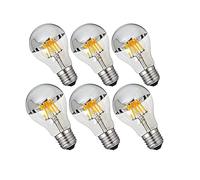 HGETJOHXEM Home Bulbs 6pcs LED A19 8 Chips Silver Bowl Vertical Filament Bulbs 800 Lumens 8 Watt CRI 85 Warm White 2700K Cool White 6000K Clear Dimmable Household Lamp (Wattage : 8W E27 220V 240V)