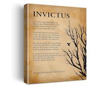 HGETJOHXEM Invictus Out of the Night Wall-Art Retro Inspirational Poem Print for Home Office Decor(Framed,08x12inch(20x30cm))