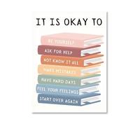 HGETJOHXEM It Is Okay To Affirmations Poster Mental Health Inspirational Wall-Art for Office Classroom and Workspace Decor(Framed,12x18inch(30x45cm))
