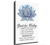 HGETJOHXEM Just for Today Inspirational Wall-Art Canvas Print for Home Bedroom Decor(Framed,16x24inch(40x60cm))