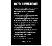 HGETJOHXEM Kid Motivational Quote Poster Discipline Code Canvas Wall-Art for Boys Room and Teen Bedroom Decor(Framed,08x12inch(20x30cm))