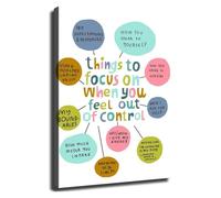 HGETJOHXEM Mental Health Guide When Feeling Overwhelmed Focus Poster Wall-Art for Home Office(Unframed,08x12inch(20x30cm))