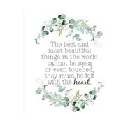 HGETJOHXEM Motivational Wall-Art Helen Keller The Best Things Cannot Be Seen or Touched They Must Be Felt with Heart Print(Unframed,08x12inch(20x30cm))