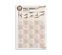 HGETJOHXEM No Equipment Full Body Workout Poster - 30 Day Fitness Challenge with Scratch Off for Home Gym & Beginner Wall-Art(Unframed,08x12inch(20x30cm))