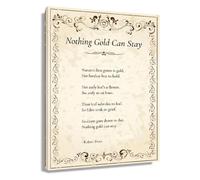 HGETJOHXEM Nothing Gold Can Stay Poem Wall-Art Poetry Quotes Poster Canvas Print for Bedroom Decor(Unframed,16x24inch(40x60cm))