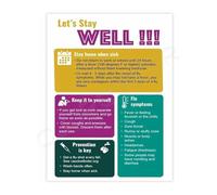 HGETJOHXEM Office Sick Policy Poster Stay Home When Sick Health Reminder Canvas Wall-Art for Office Workplace Wall Decor(Unframed,08x12inch(20x30cm))