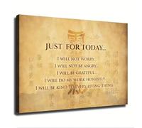 HGETJOHXEM Principles Just For Today Canvas Wall-Art Serene Spiritual Decor for Space and Bedroom(Unframed,08x12inch(20x30cm))