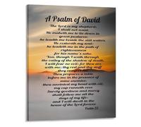 HGETJOHXEM Psalm 23 Wall-Art A Psalm of David Poster Framed Canvas Print for Home Office Decor Bathroom Living Room(Unframed,12x18inch(30x45cm))