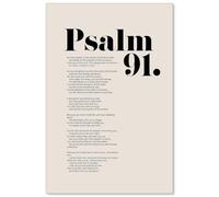HGETJOHXEM Psalm 91 Canvas Print - “Under His Wings Refuge” Bible Verse Wall-Art, Modern Christian Decor for Home, Office & Prayer Room(Unframed,16x24inch(40x60cm))