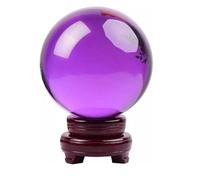 HGETJOHXEM Purple Crystal Ball Fortune-Attracting Feng Shui Ball Glass Transfer Beads Living Room Porch Decoration Crafts Housewarming Opening Ornaments,15cm