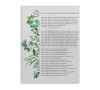 HGETJOHXEM Religious Art Print Litany of Humility Catholic Prayer Inspirational Canvas Wall-Art for Home Sanctuary Living Room(Framed,12x18inch(30x45cm))