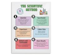 HGETJOHXEM Scientific Method Poster The Scientific Process Research Chart Canvas Art Print for Classroom(Unframed,16x24inch(40x60cm))