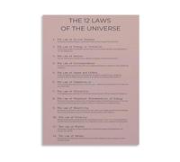 HGETJOHXEM Spiritual Philosophy Poster 12 Laws of The Universe Inspirational Canvas Wall-Art For Zen Study Room Decor(Unframed,16x24inch(40x60cm))