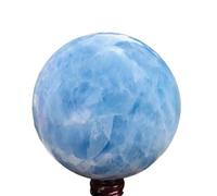 HGETJOHXEM Stone Blue Calcite Quartz Ball,Quartz Crystal Stone Divination Ball(Size:1-1.3kg)