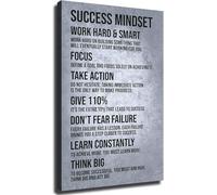 HGETJOHXEM Success Mindset Work Hard And Smart Inspirational Quote Poster Motivational Wall-Art Great Office Decor for Living Room Bedroom Home(Unframed,16x24inch(40x60cm))