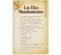 HGETJOHXEM Ten Commandments in Spanish Poster Los 10 Mandamientos Wall-Art Canvas Print for Living Room Bedroom Decor(Unframed,12x18inch(30x45cm))