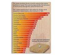 HGETJOHXEM The Character of Wood Janka Hardness and Density Guide Poster Canvas Art Print for Woodworkers Studio or Design Library(Unframed,12x18inch(30x45cm))