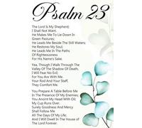 HGETJOHXEM The Lord is My Shepherd Wall-Art Psalm 23 Bible Verse on Canvas Christian Decor for Comfort and Peace in Home Office Bedroom Sanctuary(Framed,08x12inch(20x30cm))