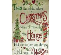 HGETJOHXEM 'Twas the Night Before Christmas Sign, Vintage Style Wood Plank Wall Art with Full Poem, Rustic Farmhouse Christmas Decor(Framed,08x12inch(20x30cm))