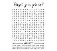HGETJOHXEM “Unplug & Play” Word Search Bathroom Poster - Forget Your Phone, Fun Bathroom Game Wall-Art for Family, Adults, Home Decor(Framed,12x18inch(30x45cm))