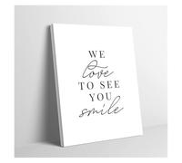 HGETJOHXEM We Love To See You Smile Office Inspirational Art Uplifting Canvas Print Ready to Hang Gift(Framed,12x18inch(30x45cm))