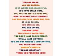 HGETJOHXEM ”You Are Enough” Inspirational Wall-Art - Affirmation Print for Confidence, Loved, Brave, Motivational Decor for Room, Home Office, Gift (Framed,16x24inch(40x60cm))