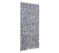 HGFDCBK Cortina antimoscas de chenilla, 100 x 230 cm, color plateado | Protección contra insectos silenciosa, fácil de limpiar, para casa y caravana, aislamiento térmico