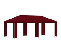 HGFDVCMR Cenador de jardín 6 x 3 m, color rojo burdeos, estable de acero | Techo de metal generoso para jardín y terraza con doble estructura de techo para una ventilación óptima bajo el sol.