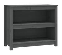 HGFDVCMR Estantería de madera maciza de pino gris 80 x 35 x 68 cm | Librería compacta de madera natural con amplios estantes para salón, dormitorio, pasillo y oficina en casa.