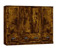 HGFDVCMR Juego de 3 tablas altas de madera de roble ahumado, 132 x 35,5 x | Elegante armario auxiliar de 3 piezas para salón y pasillo, ofrece mucho espacio y un diseño atemporal.