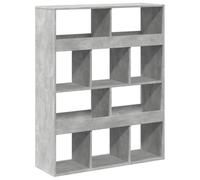 HGFDVCMR Librería gris hormigón 100 x 33 x 125,5 cm madera 10 | Estantería flexible con efecto hormigón para sala de estar y oficina. Con 10 compartimentos abiertos