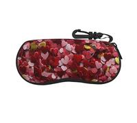 HGFIYTDCHKXZCD Funda portátil de papel con purpurina para gafas con cremallera, funda ligera de goma de cloropreno para gafas, Negro, Talla única