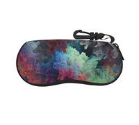 HGFIYTDCHKXZCD Swirl Color - Funda portátil de viaje con cremallera para gafas, funda ligera de goma de cloropreno para gafas, Negro, Talla única