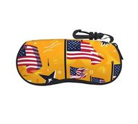 HGFIYTDCHKXZCD The American Flag On Pop - Funda portátil para gafas de viaje con cremallera, funda ligera de goma de cloropreno para gafas, Negro, Talla única