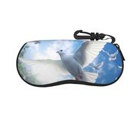 HGFIYTDCHKXZCD White Dove Of Peace - Funda portátil de viaje con cremallera para gafas, funda ligera de goma de cloropreno para gafas, Negro, Talla única