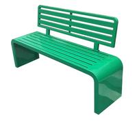 HGFVNFVKHA Banco de Exterior Galvanizado Engrosado, Banco de Jardín con Respaldo, Bancos de Metal, Diseño de Listones, para Porche, Césped, Patio Trasero, Parque(Green,70.8in/180cm)