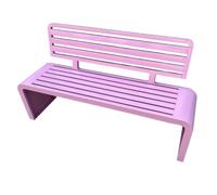 HGFVNFVKHA Banco de Exterior Galvanizado Engrosado, Banco de Jardín con Respaldo, Bancos de Metal, Diseño de Listones, para Porche, Césped, Patio Trasero, Parque(Pink,70.8in/180cm)