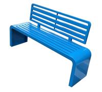 HGFVNFVKHA Banco de Exterior Galvanizado Engrosado, Banco de Jardín con Respaldo, Bancos de Metal, Diseño de Listones, para Porche, Césped, Patio Trasero, Parque(Blue,70.8in/180cm)