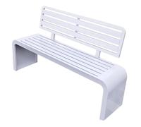 HGFVNFVKHA Banco de Exterior Galvanizado Engrosado, Banco de Jardín con Respaldo, Bancos de Metal, Diseño de Listones, para Porche, Césped, Patio Trasero, Parque(White,70.8in/180cm)