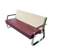 HGFVNFVKHA Banco de Oficina, Banco de Sala de Espera para 2-4 Personas con Reposabrazos y Tapizado de Cuero, Ideal para Aeropuertos, Clínicas, Bancos y Salones de Belleza(White,68.5in/174cm)
